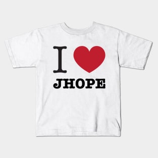 I love BTS Jhope Jung Hoseok typography Morcaworks Kids T-Shirt